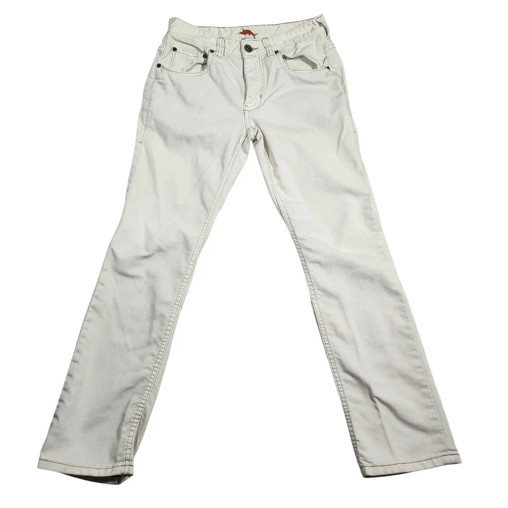 Tommy‎ Bahama Baja Coast Jeans Mens 30x30 Off White Cotton Blend Straight Casual